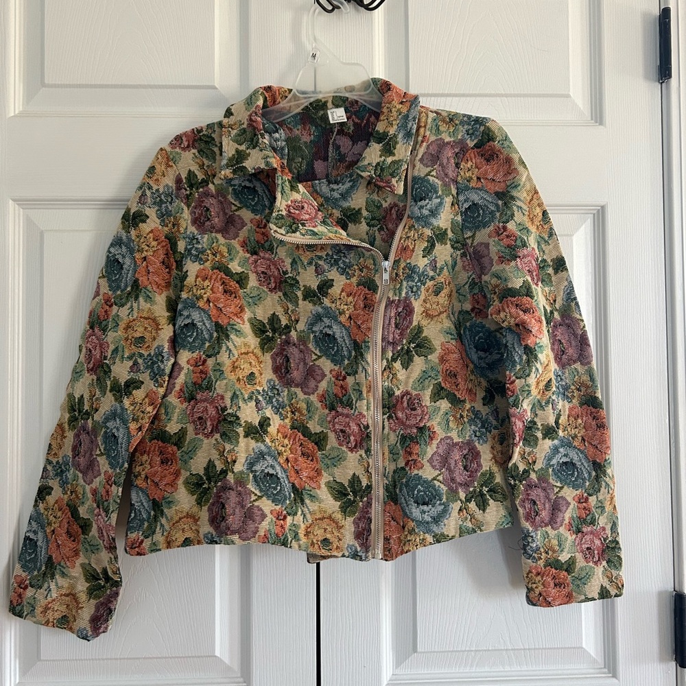 Vintage Floral Zip Up Jacket